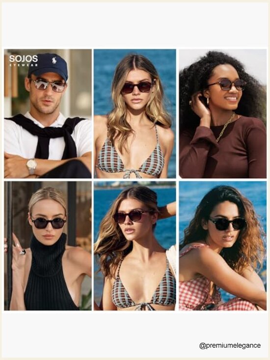 Retro Square Polarized Sunglasses Trendy 70s Thin Slim Shades main image 5
